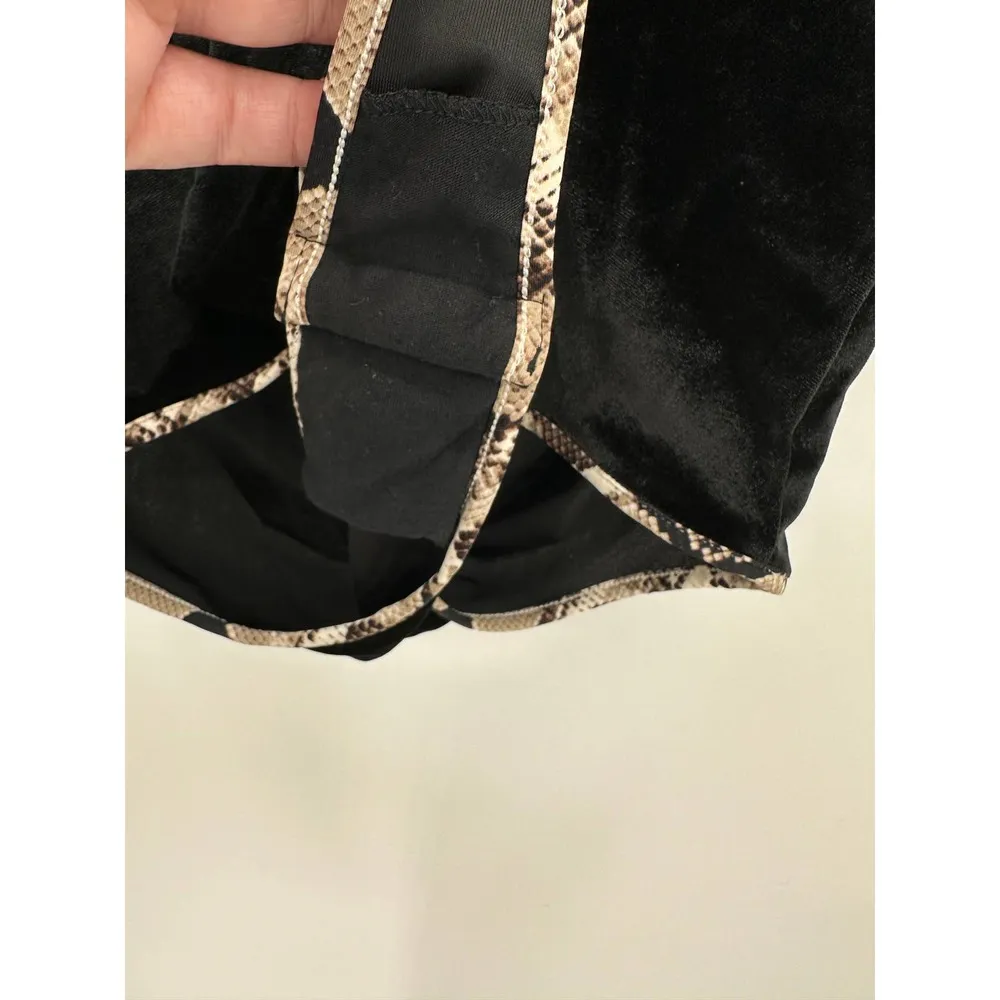 Victoria's Secret Black Velour Mesh Inset Thong Bodysuit Women's Size Small S - Image 8