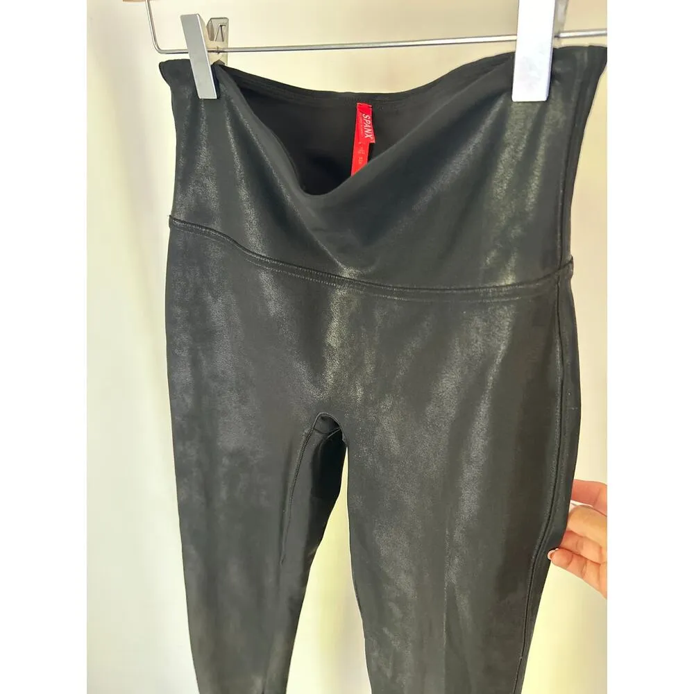 Spanx Black Faux‎ Leather Leggings Size Medium - Image 5