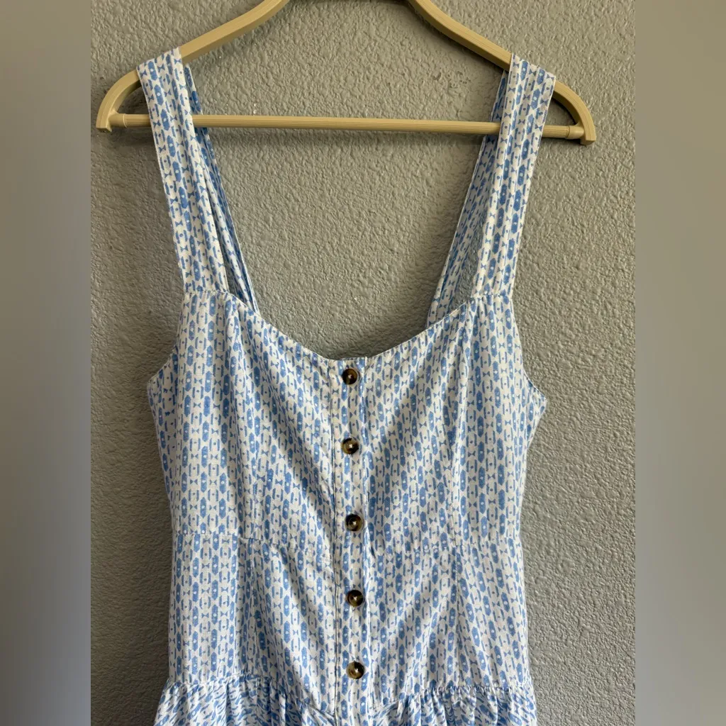 Ciao Lucia Hoku Midi Dress Size XS Geometric‎ Print Pockets EUC Blue - Image 9