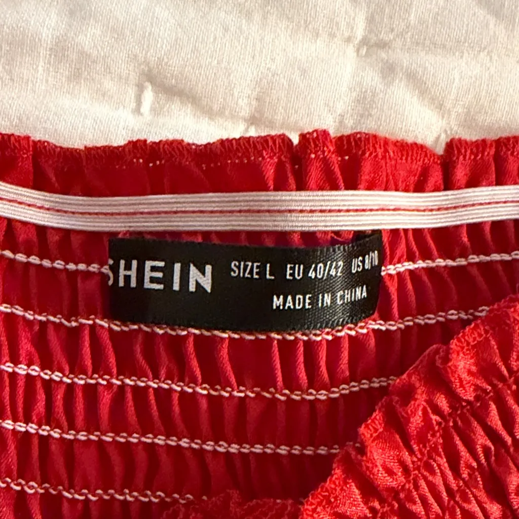 SHEIN Vibrant Red Ruffled Mini Skirt - Image 2