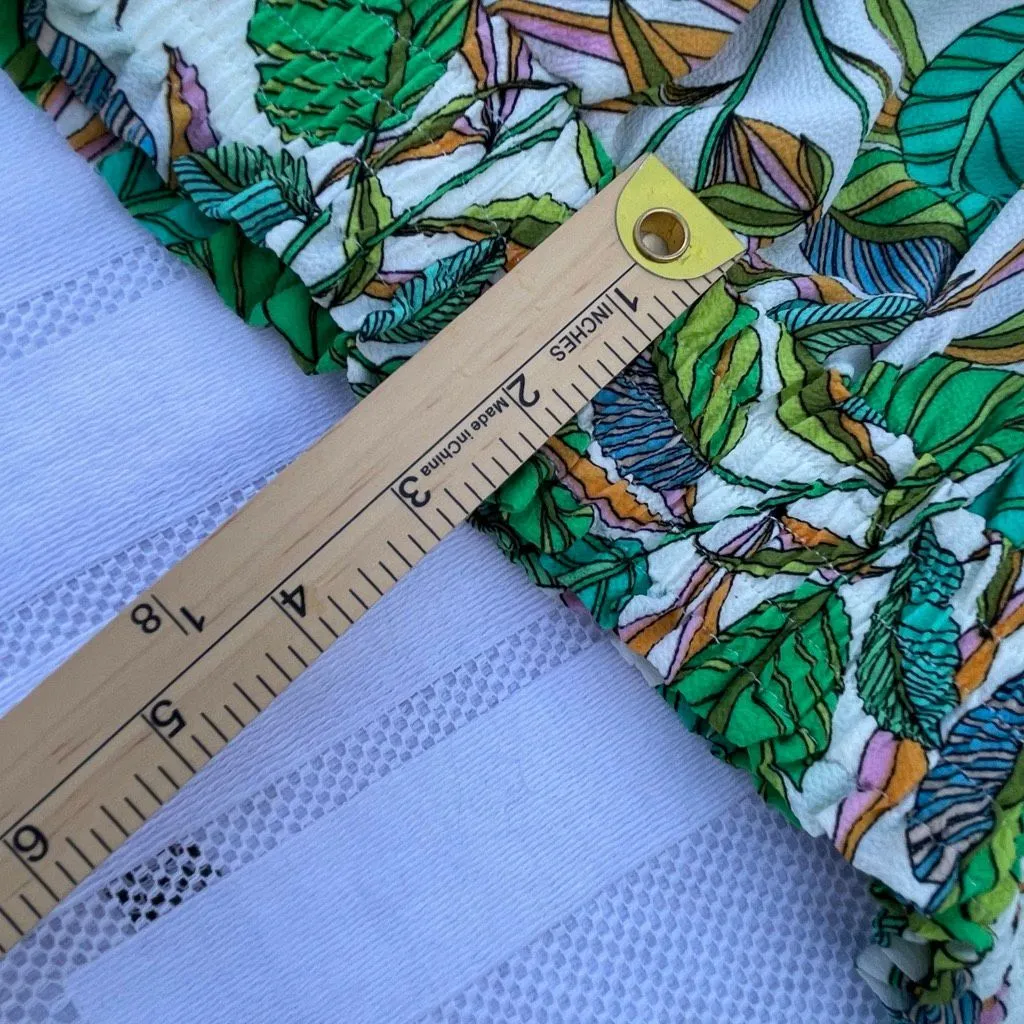 Rose+ Olive size 1X cropped wide leg tropical beach cruise pants - Image 6