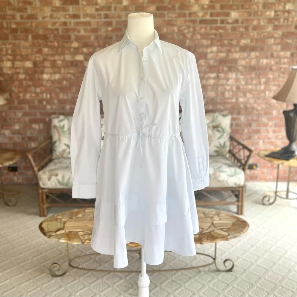 Textile Elizabeth and James Pale Blue Belted Flared Mini Shirtdress Dress NEW XS - Image 2