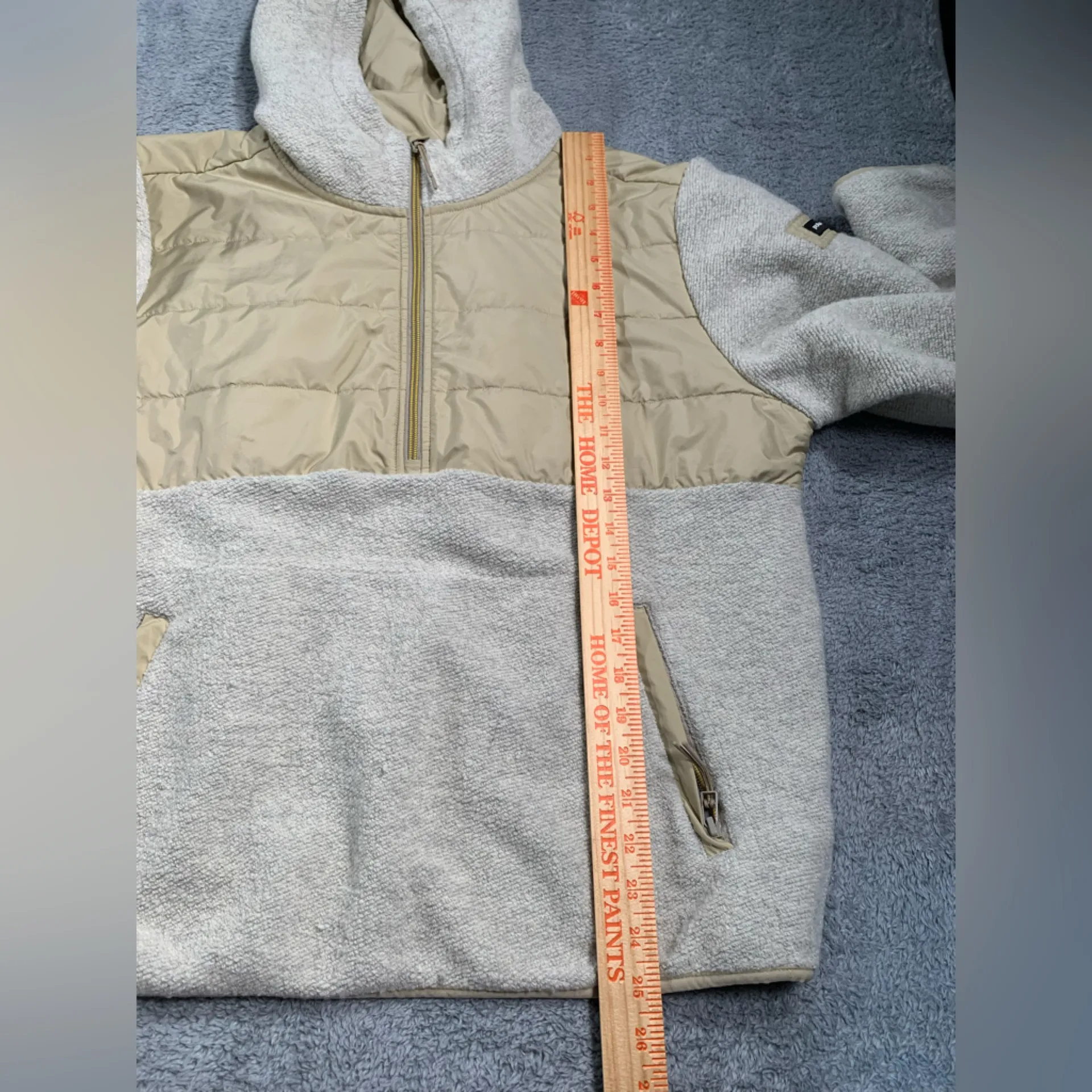 Prana wooly bird fleece half zip jacket Beige and Cream sandstone XL - Image 9