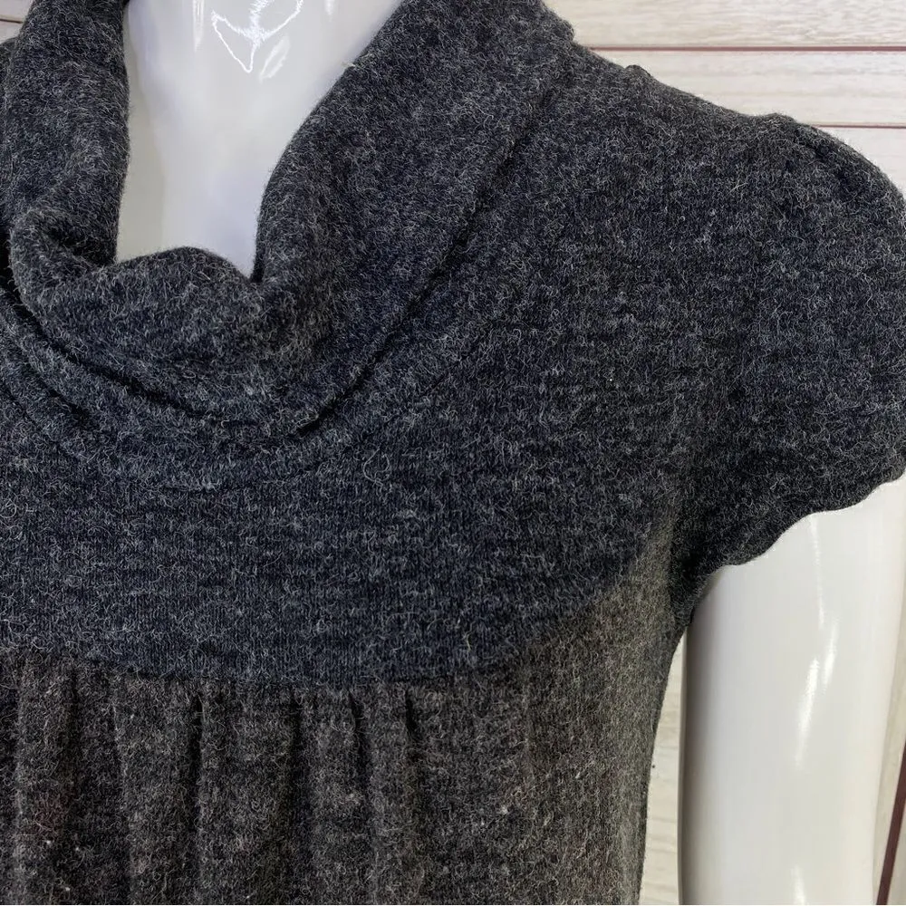 One Clothing Floral Cowl Neck Sweater Mini Dress Gray Cream Juniors Medium - Image 7