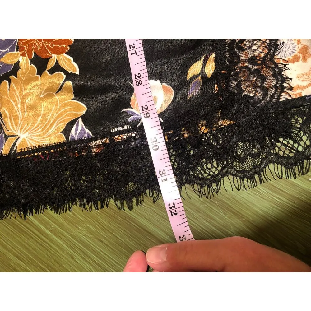 Band of the Free NWT Women's Lilou Black Floral Lace Slip Midi Skirt - Image 8