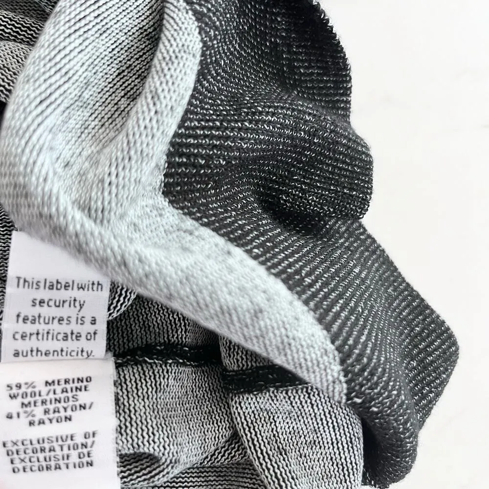 Diane von Furstenberg Black Merino Wool Floral V-Neck Button Cardigan Sweater M - Image 9