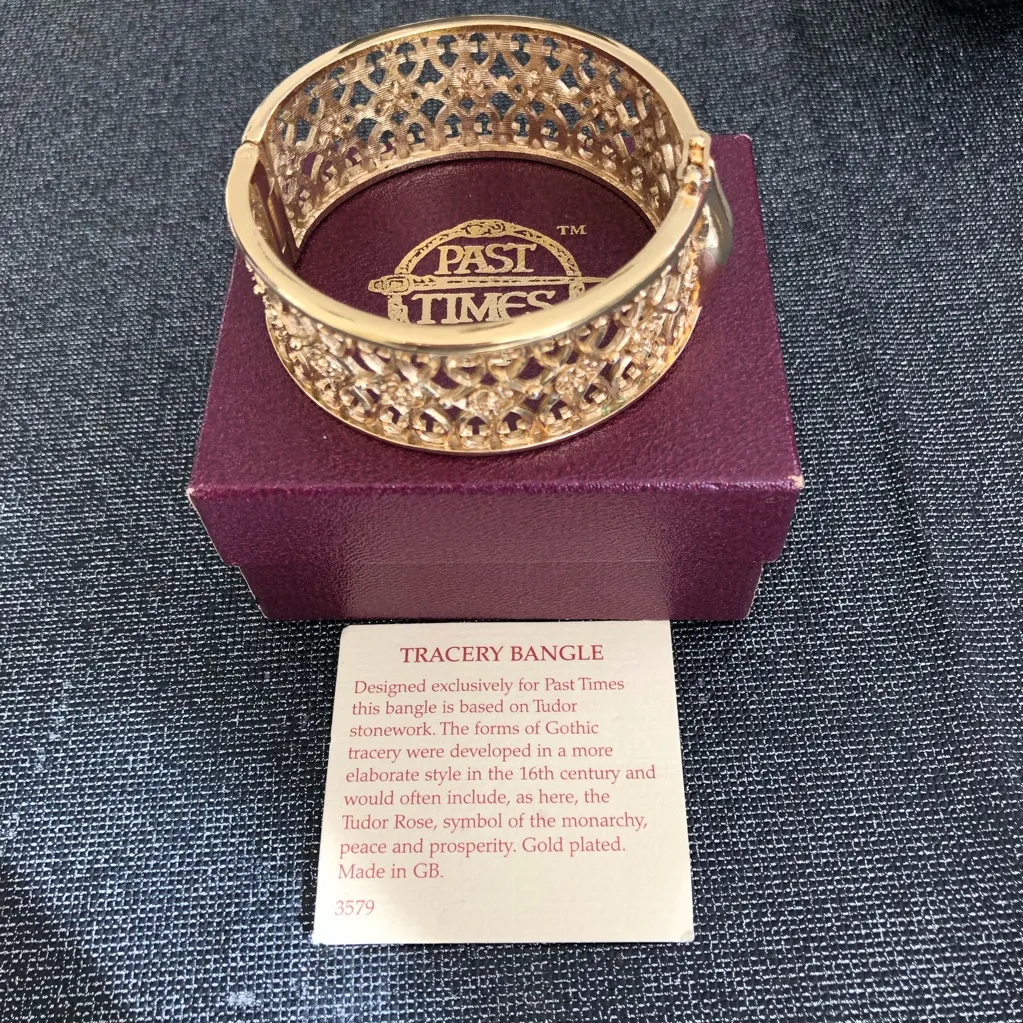 Past Times 14K Gold Plated Tracery Bangle Bracelet - Image 3