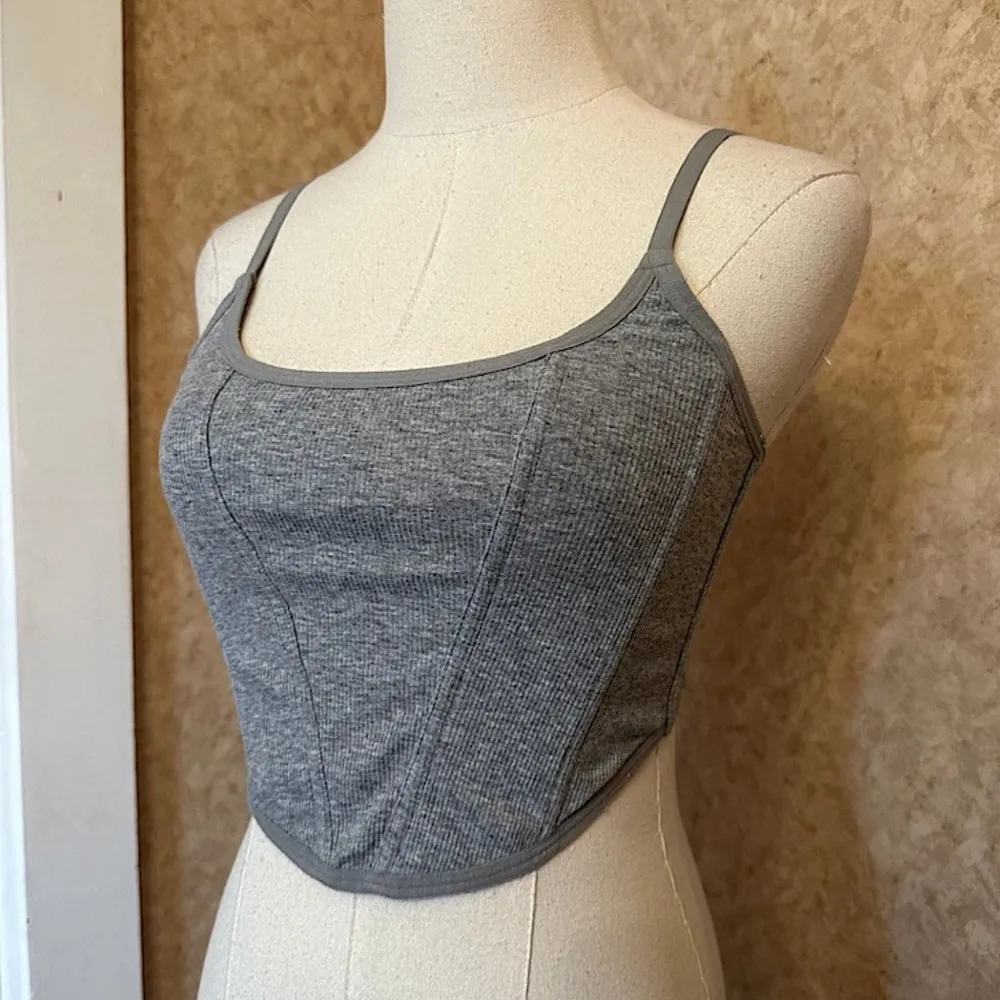 Colsie Corset Tank Top Size Medium Gray - Image 2
