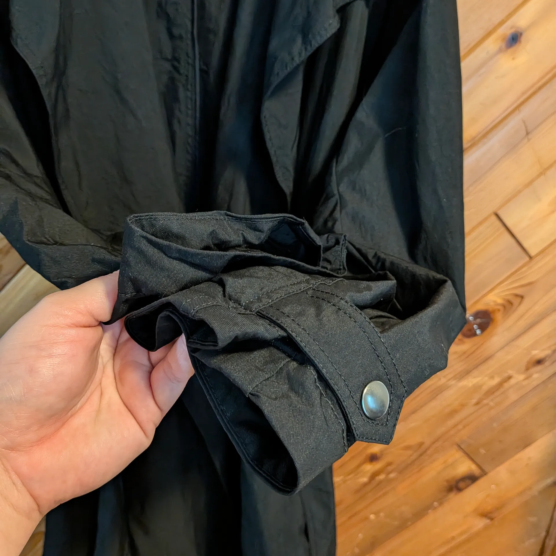 Wilfred Women's Black Trench Coat Size Large - Image 3