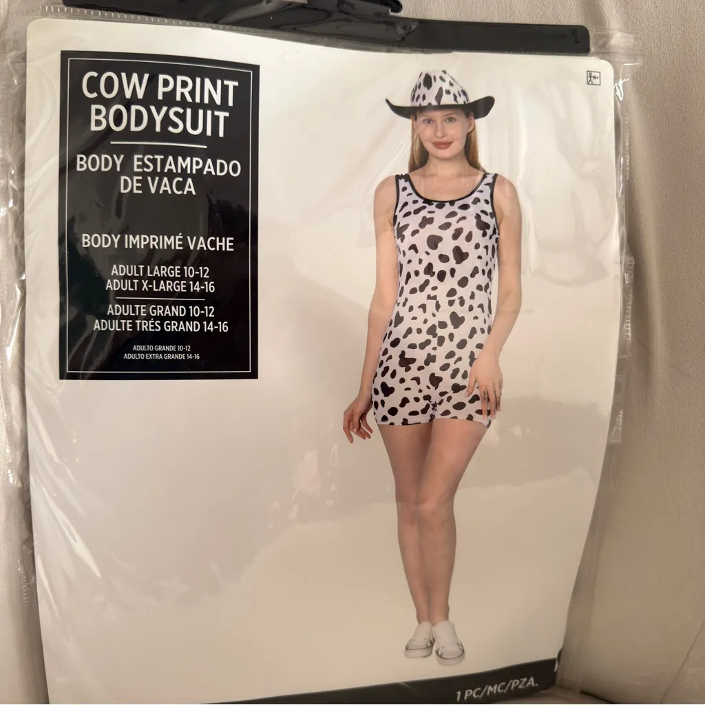 Cow Print Bodysuit Adult Size L/XL Fun and Comfortable Costume - Image 2