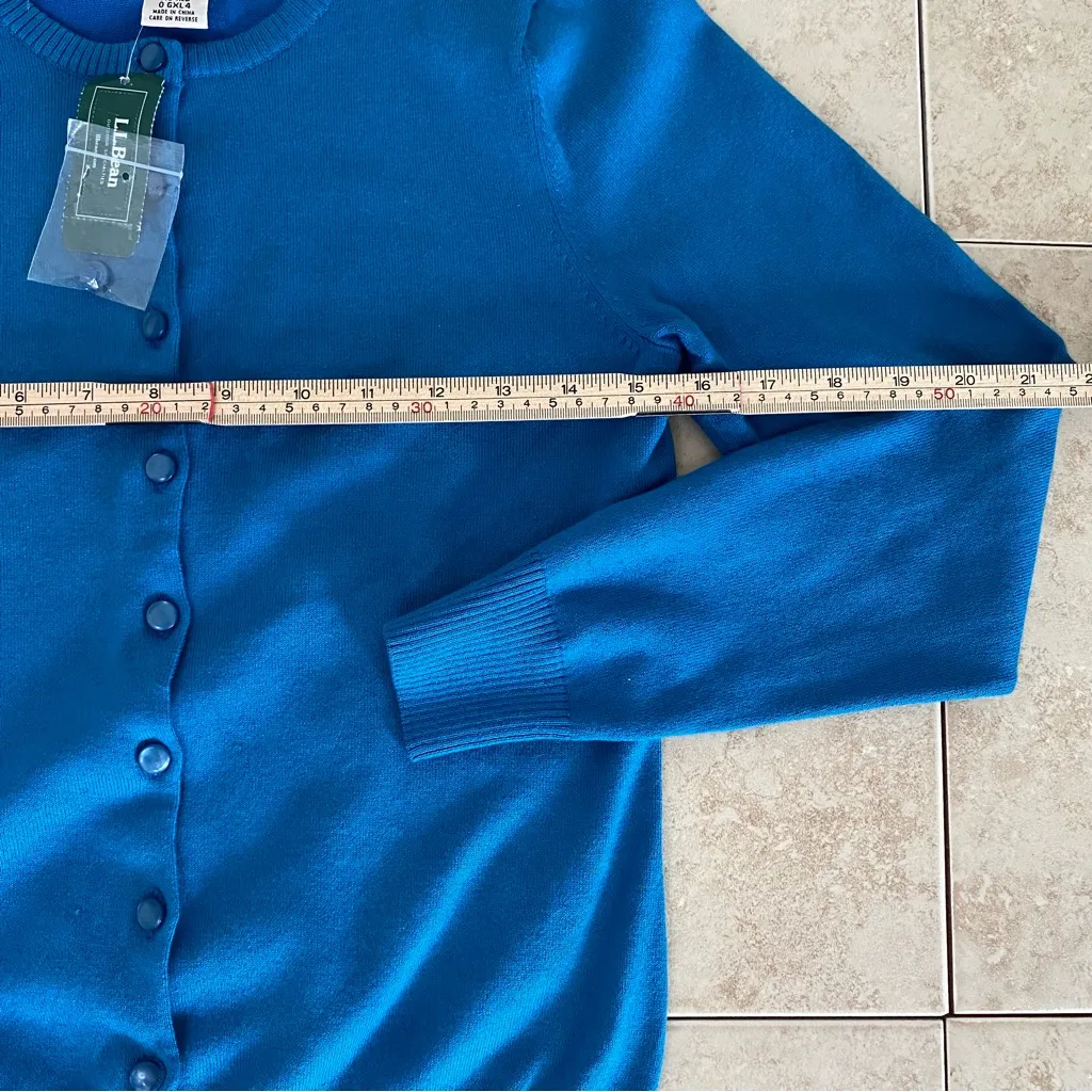 NWT LL Bean Blue Button Down Sweater Size XS - Image 9