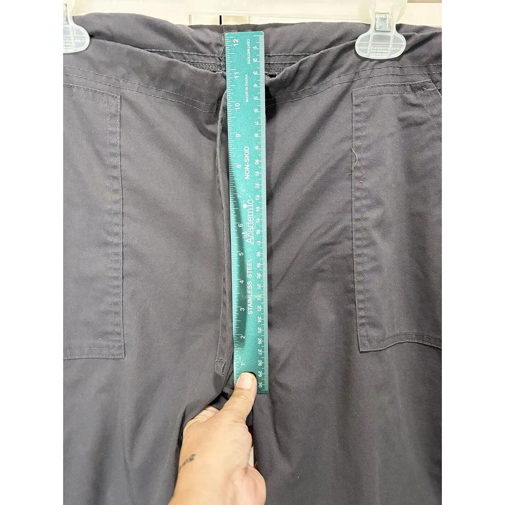 Scrubstar Gray Tie Waist Scrub Pants Size‎ M Pockets Straight Leg Medical - Image 2