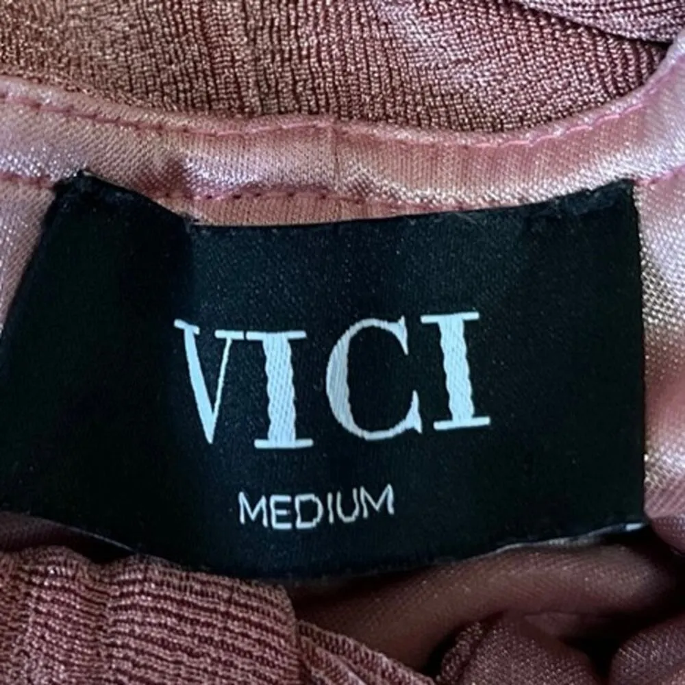 Vici Pink Sleeveless Ruched Cutout Cami Camisole Midi Bodycon Tank Dress Size M - Image 5