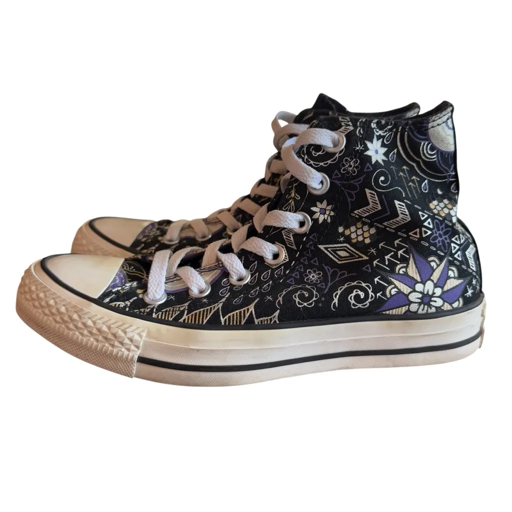 Converse All Star High Top Shoes Black/Electric Purple/White Women's 6 Purple - Image 2