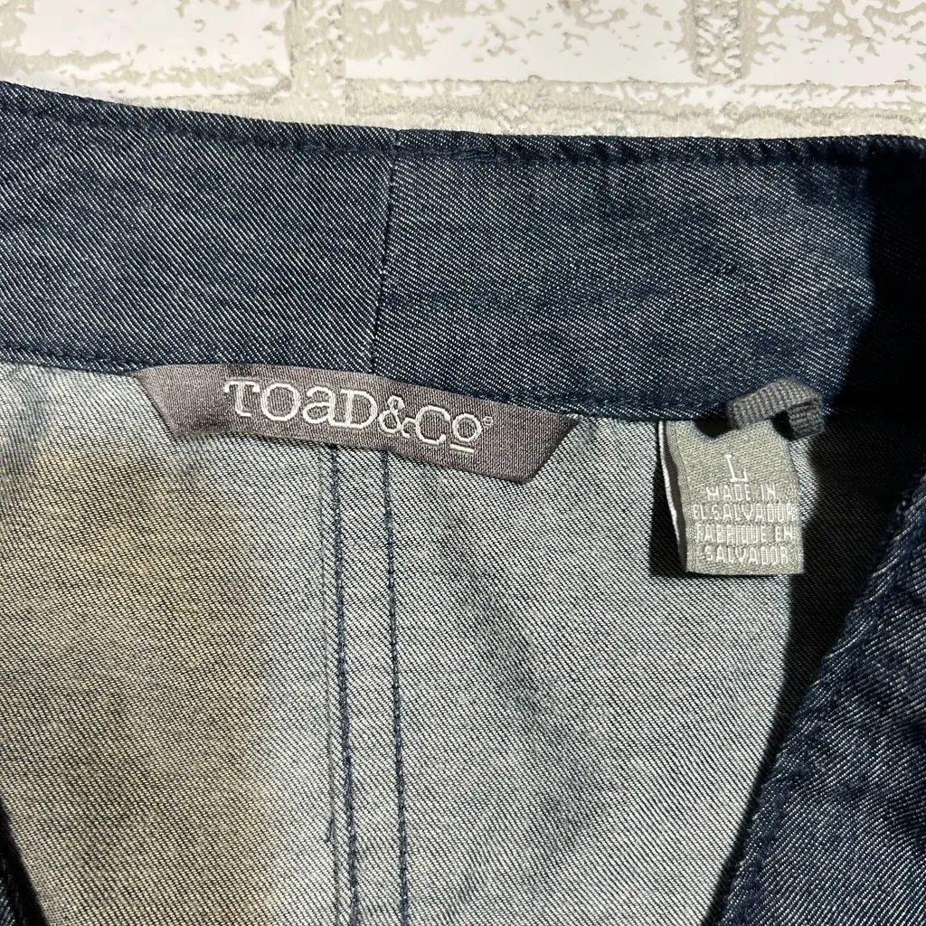 Toad&Co Dark Blue Denim Top Size L - Image 5