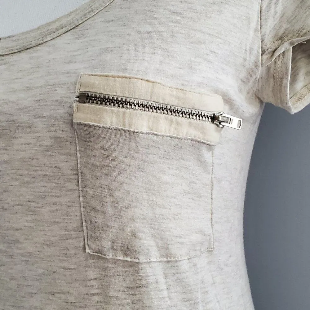 Willi Smith Cream Tee With Zipper Pocket Size S - Image 5