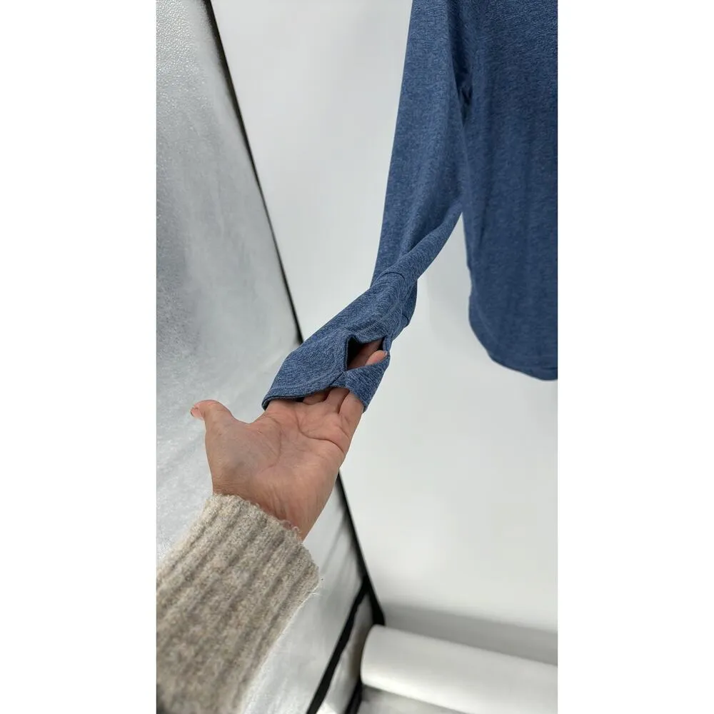 Athleta uptempo Hoodie blue side slit hi lo athletic athleisure size M loose fit - Image 7