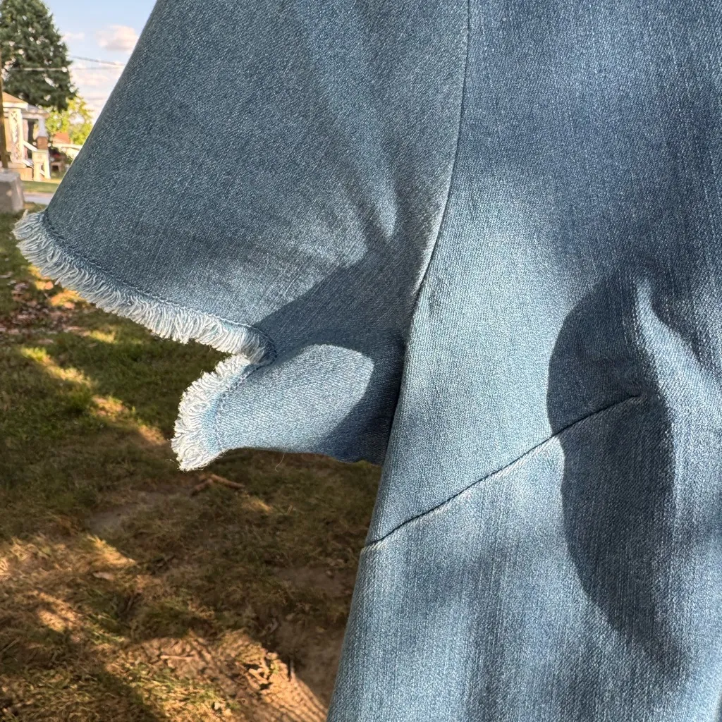 C. Wonder Blue Denim Jacket with frayed Accents Size 12 - Image 7