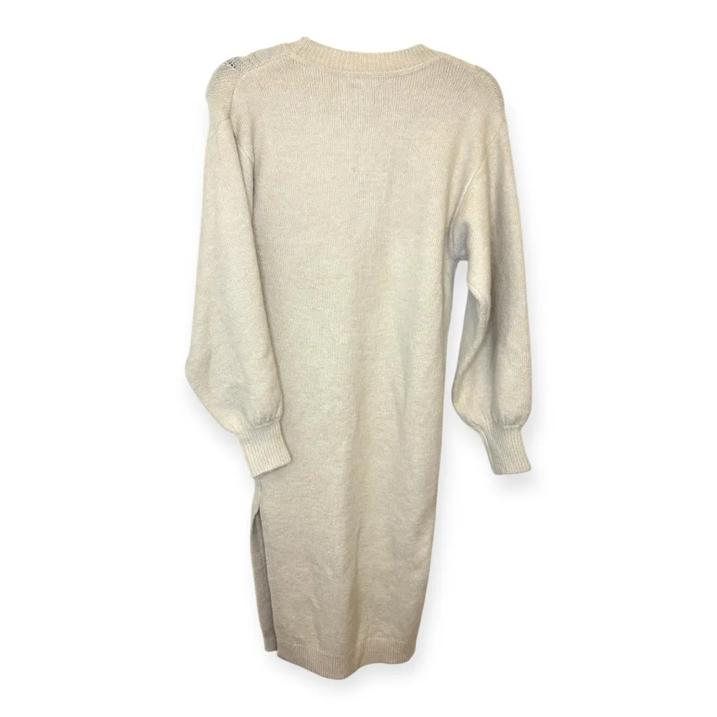 ASOS Design Cream Midi Knit Sweater Dress Size 2 Cozy Minimalist Winter - Image 2