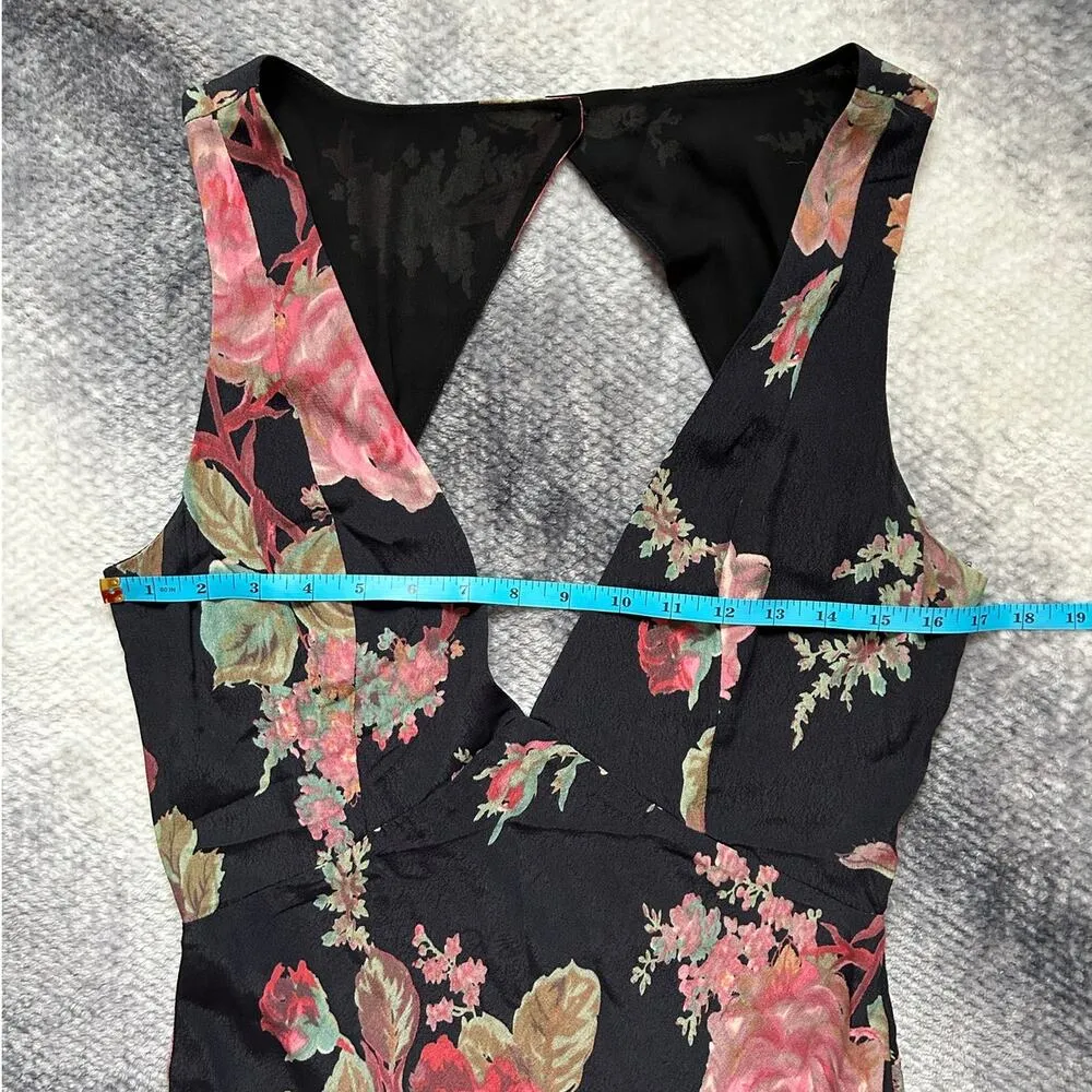 Revolve Privacy Please Deep V-neck Maxi Floral Open Back Dress Size Medium - Image 10