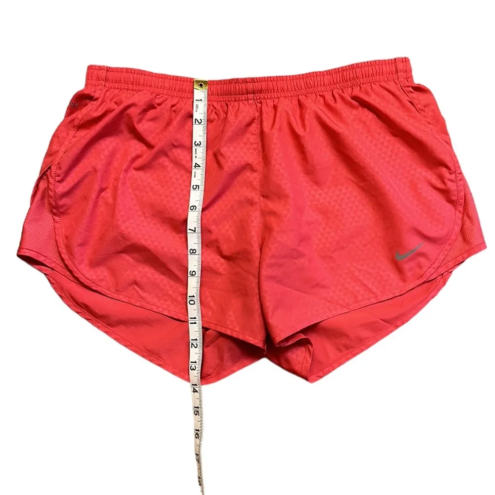 Nike Dri Fit Coral Colored Running Shorts with Zip Pocket, Lining, Drawstring - Image 8