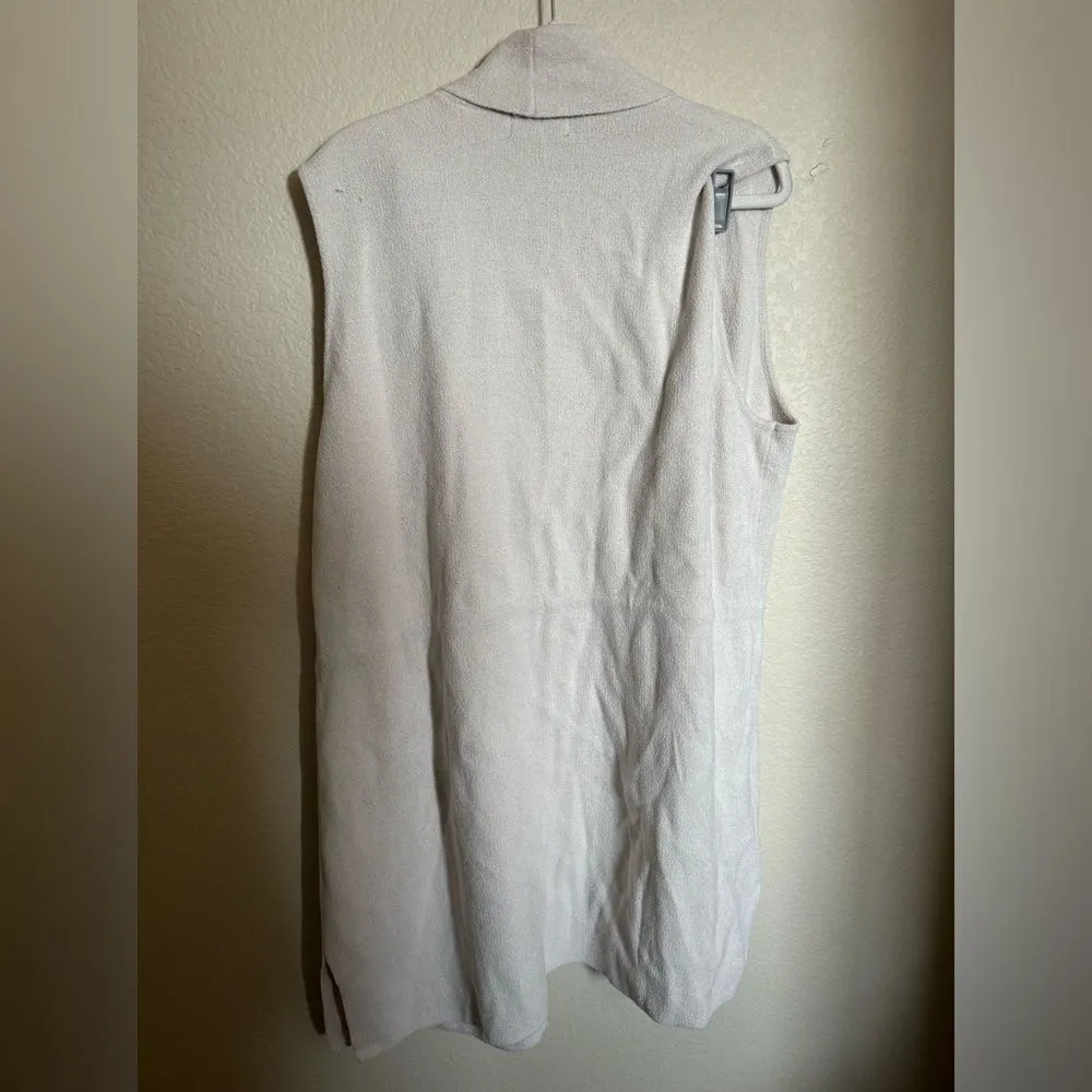 Barefoot Dreams Cascading Vest Sz‎ 1X CozyChic Ultra Lite Cream Plus Size Plush - Image 8