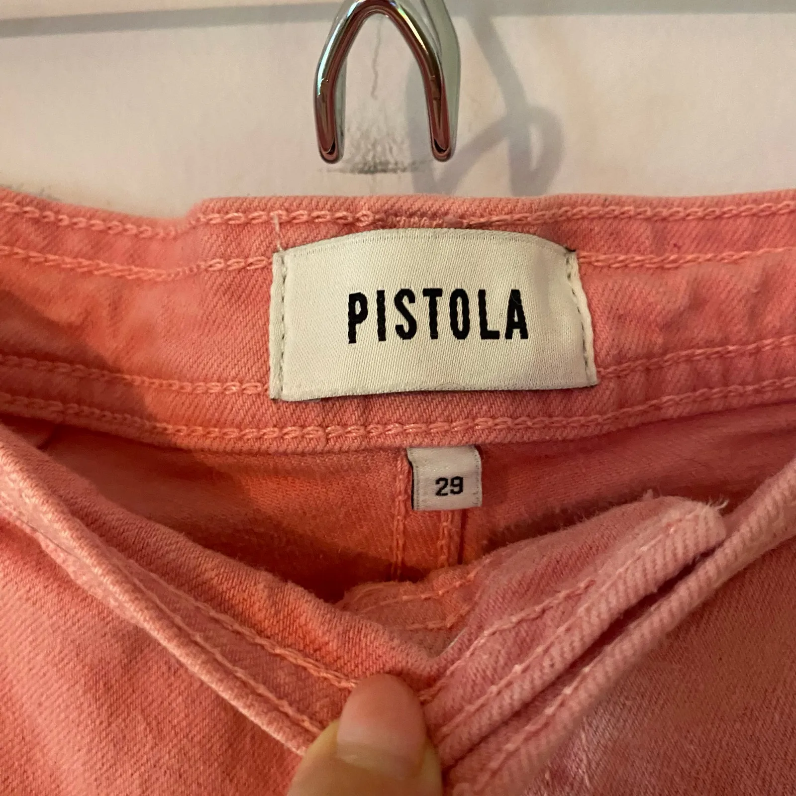 Pistola Pink Flamingo Penny Wide Leg Cropped Jeans Frayed Women's size 29 - Image 3
