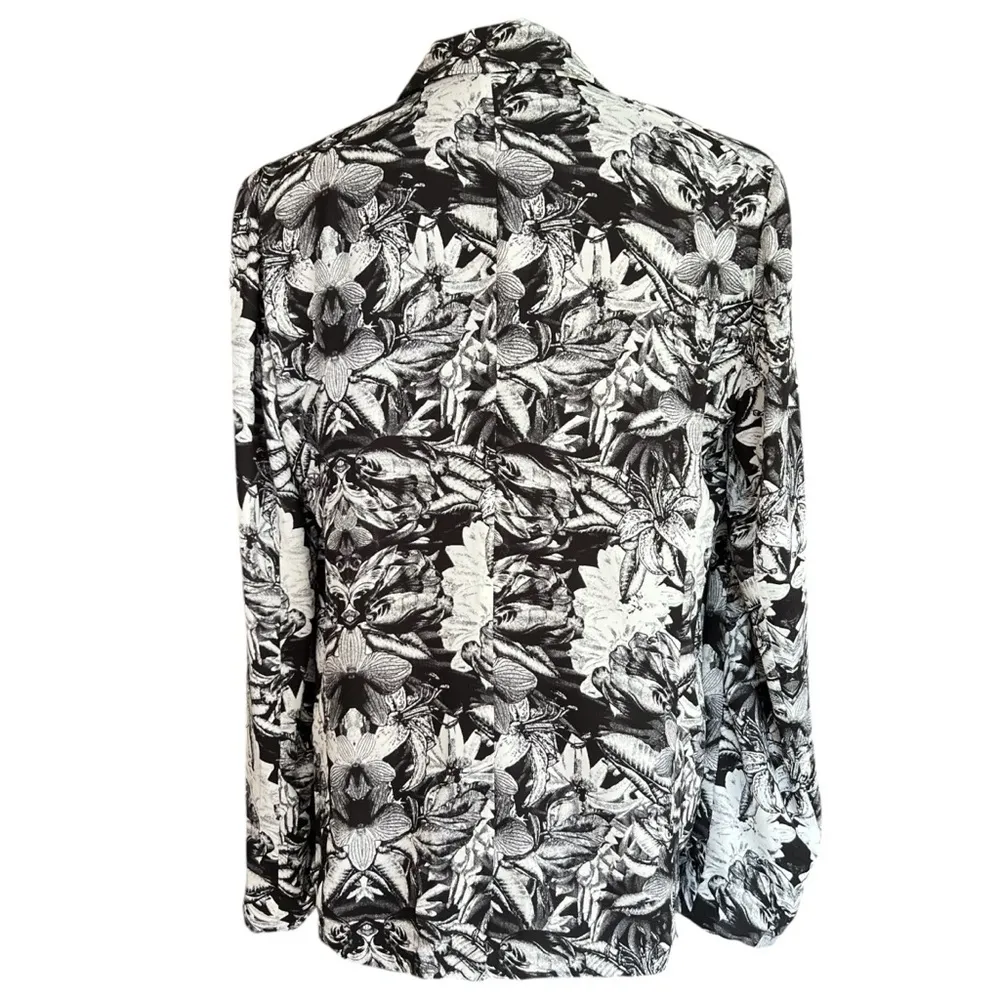NWT urban outfitters silence + noise lightweight abstract floral blazer size L - Image 3
