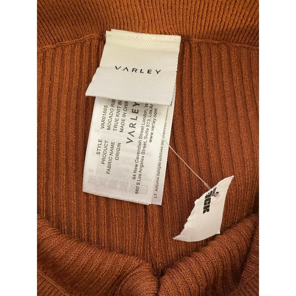 NWT Varley Mocado Rib Knit Legging Tortoise Shell Brown Soft $118 Warm S Cocoa - Image 12