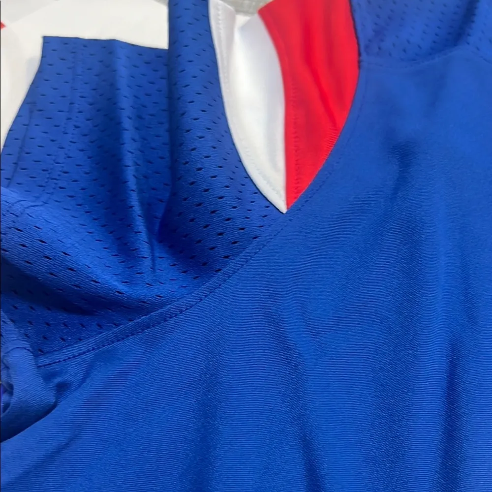 Blue Fanatics Sports Jersey with Red and White Accents - Image 5