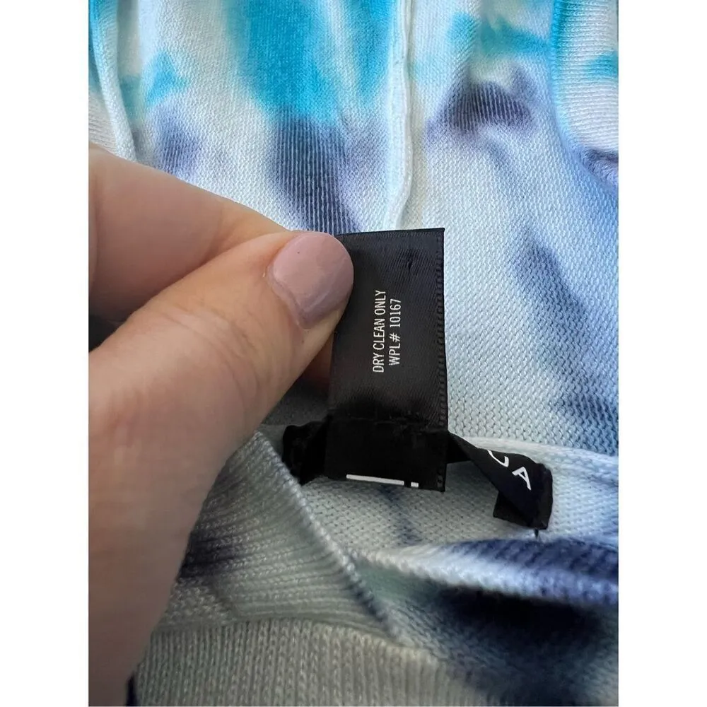 Aqua Womens Blue White Tie-Dye Pullover Hoodie Cotton Sweater size M - Image 6