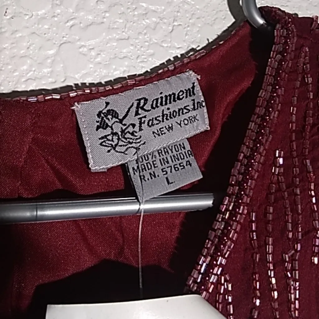 FINAL MARKDOWN Ladies' Raiment Fashions Beaded Cocktail dress lrg ZZ28 - Image 5