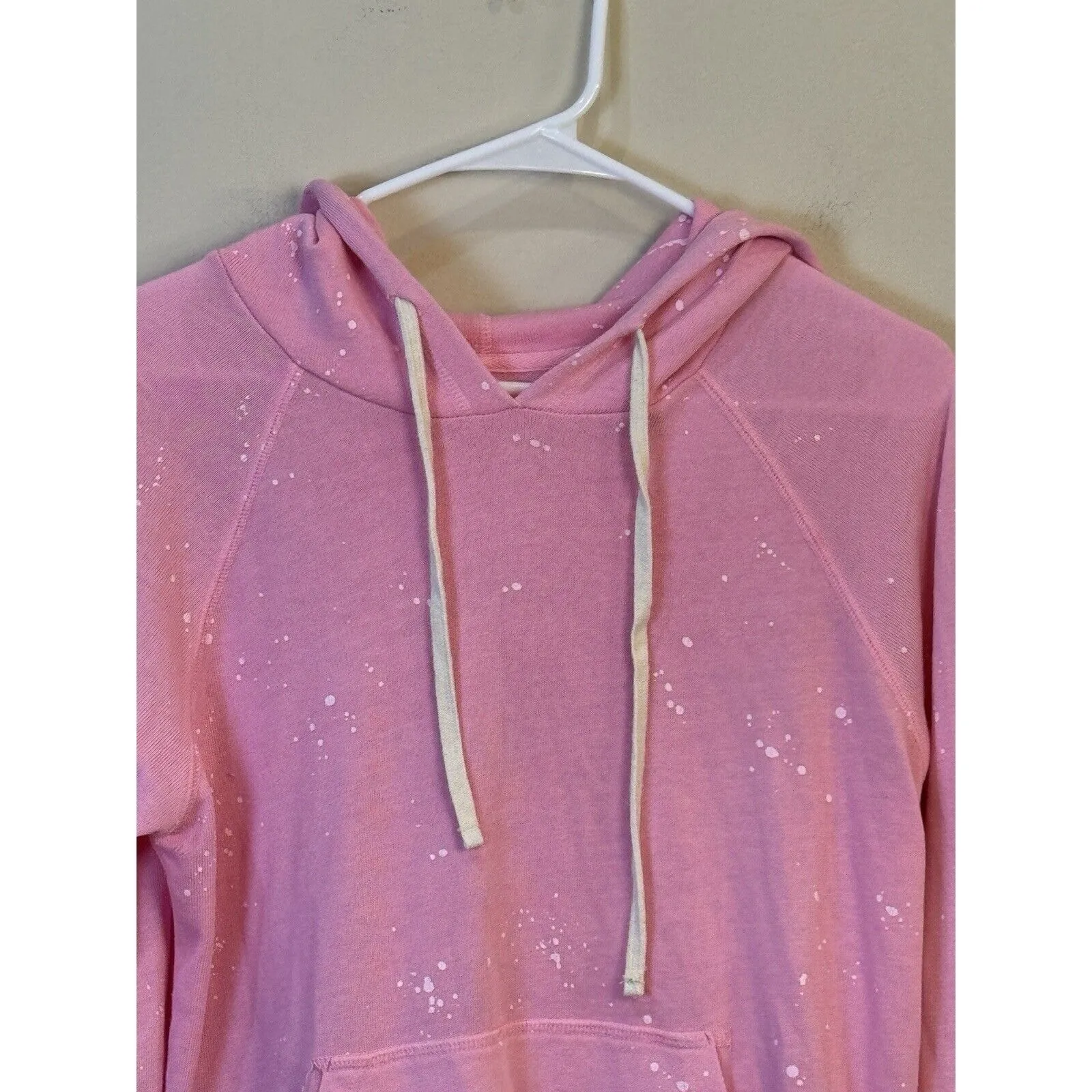 Sundry Pink Paint Splatter Hoodie Size 1 Small Athlesiure‎ Casual - Image 5