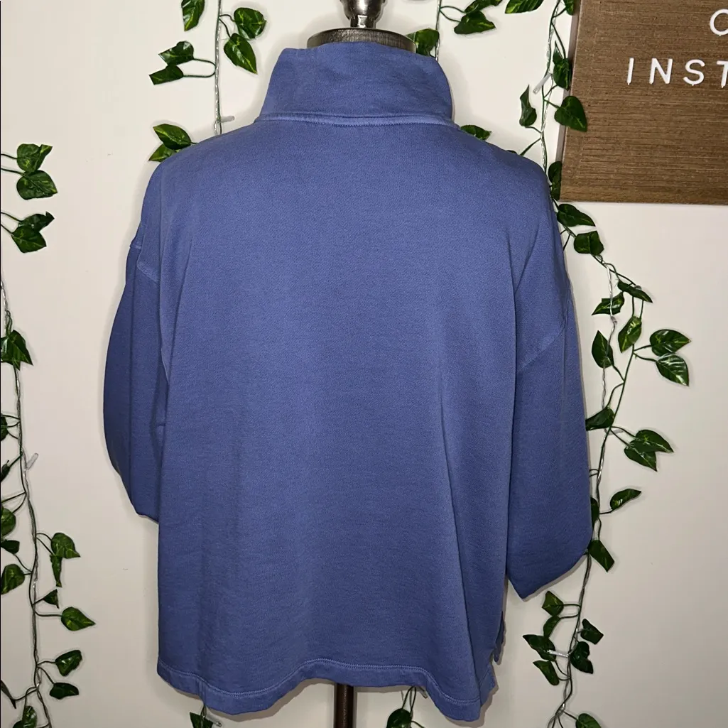 Old Navy Blue Quarter Zip Crewneck Front Pocket - Image 3