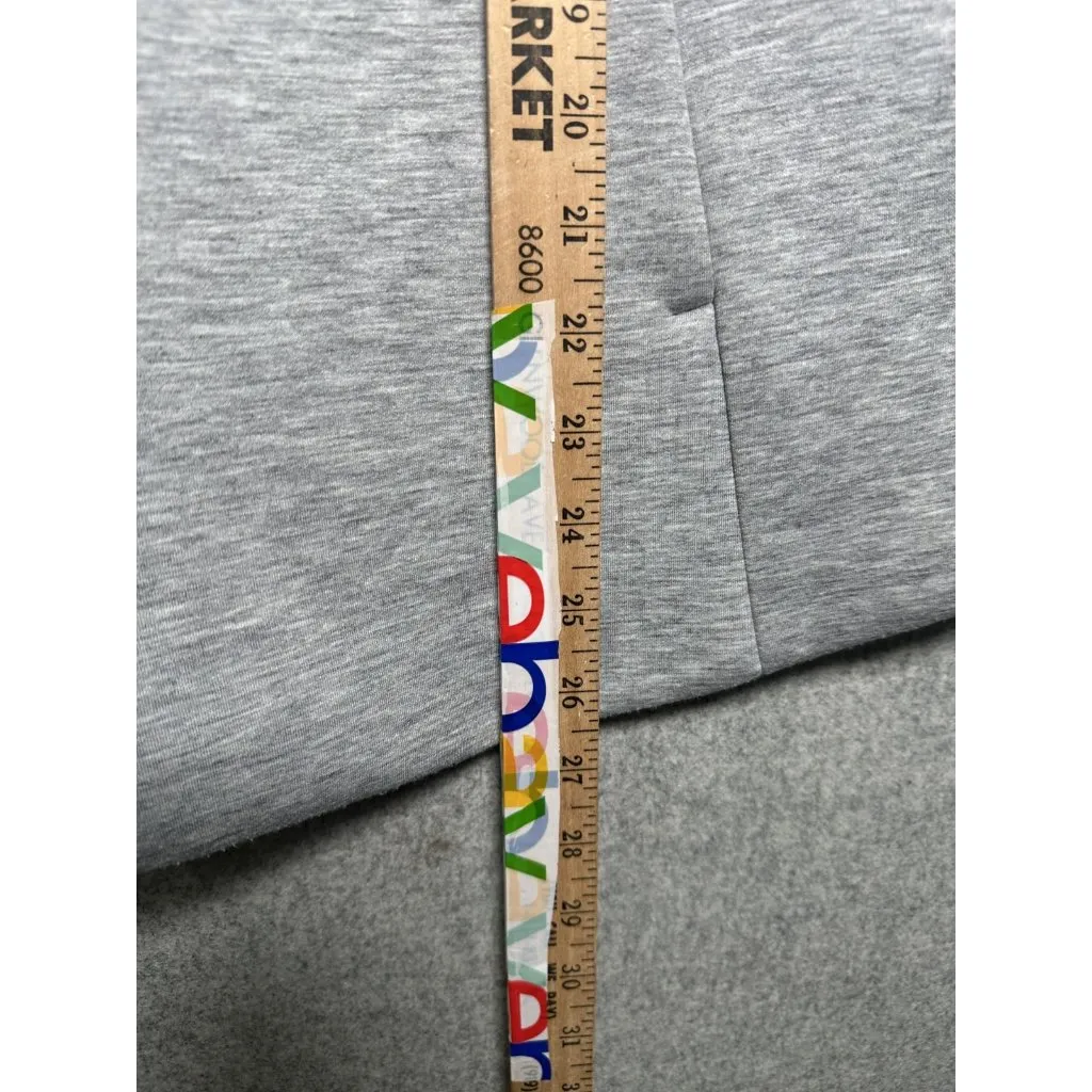 Zara Medium Womens Top Sweatshirt Heather Gray Cap Sleeve Zip Pockets Zip Back - Image 6