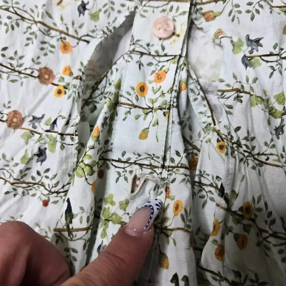 Samantha Pleet Scout Tie Bird Cutout Floral Dress Size 2 Green - Image 11