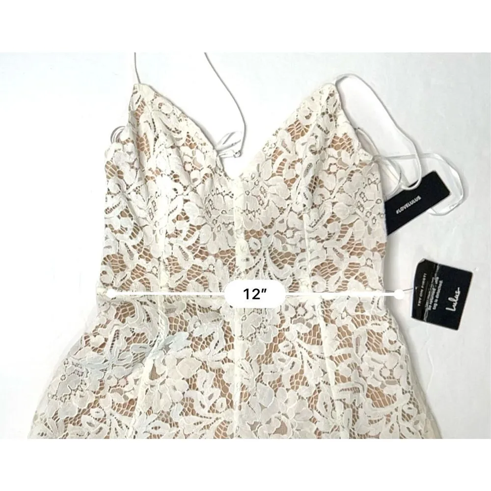 Lulu's One Wish Handkerchief Dress‎ White Lace Midi XS Cruise Wedding Event - Image 10