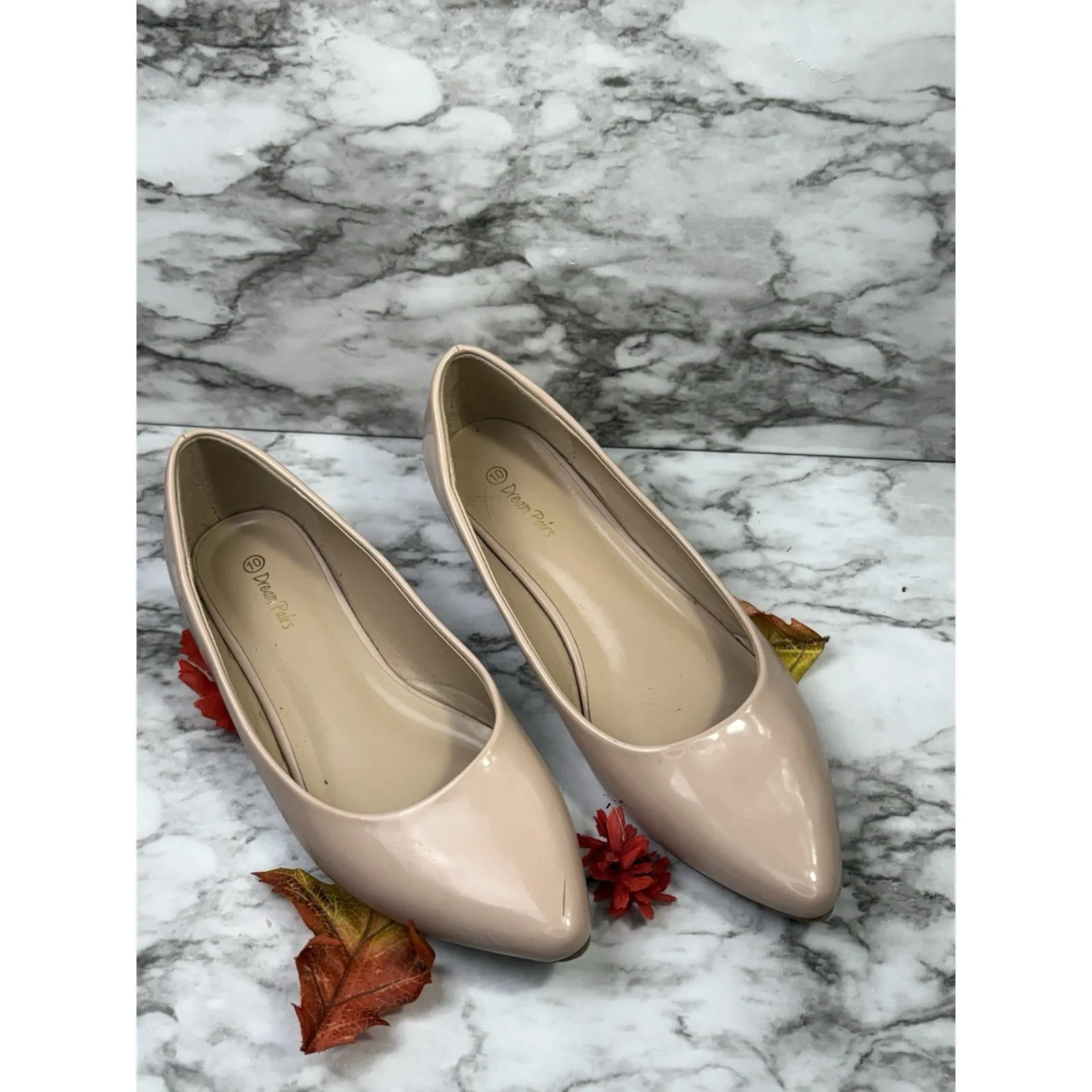 Dream Pairs Nude Patent Ballet Flats Womens Size 10 Slip On Dress Shoe Classic - Image 3