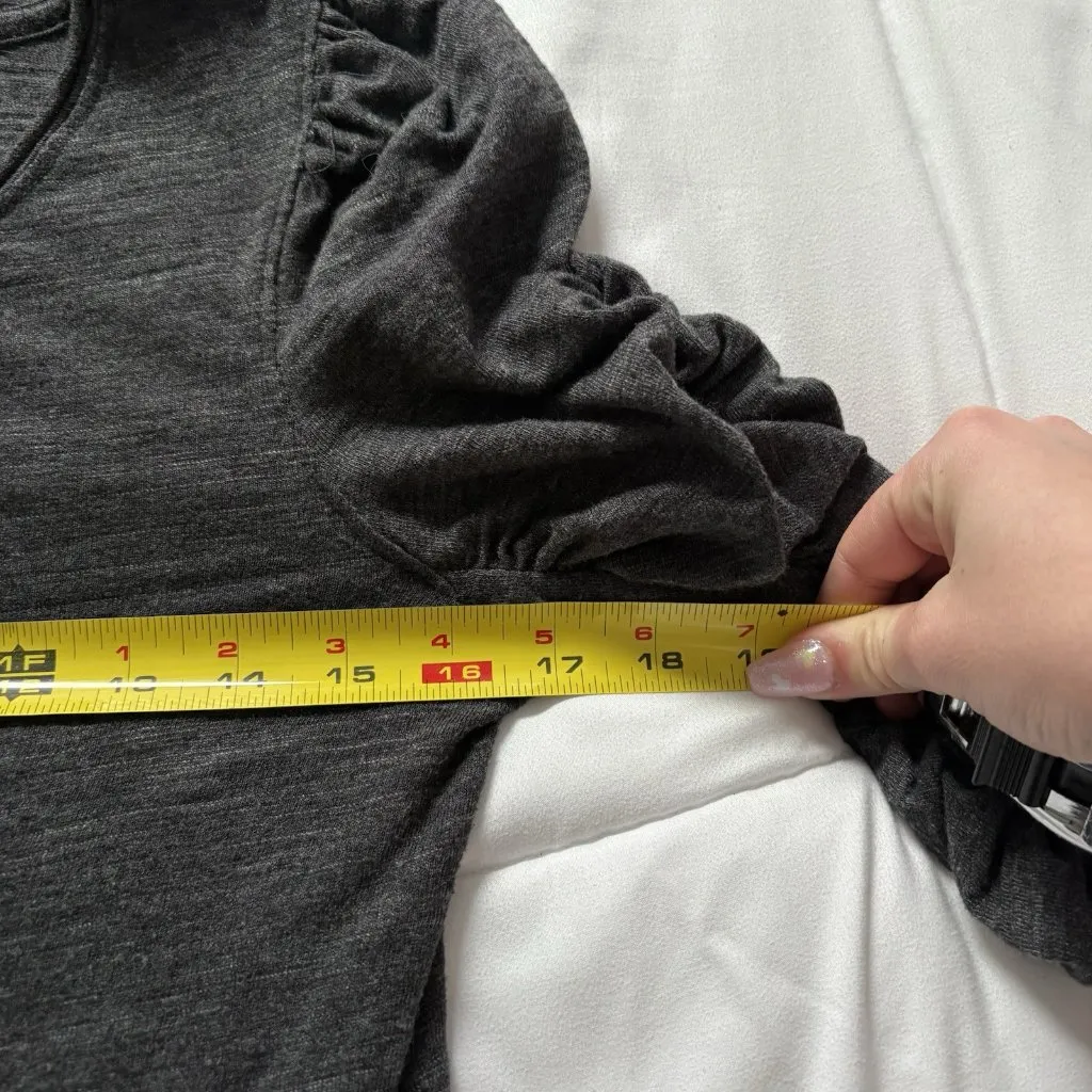 Free People We The Free Gray Long Sleeve Top Blouse Womens Size XS Hippie Boho - Image 3