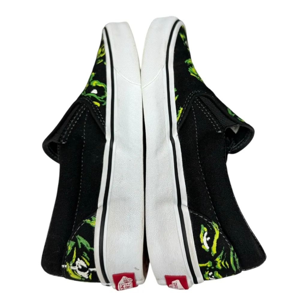 Vans Classic Slip-On Black Green Eyes in the Dark Glow Size 7 Monster Horror EUC - Image 8