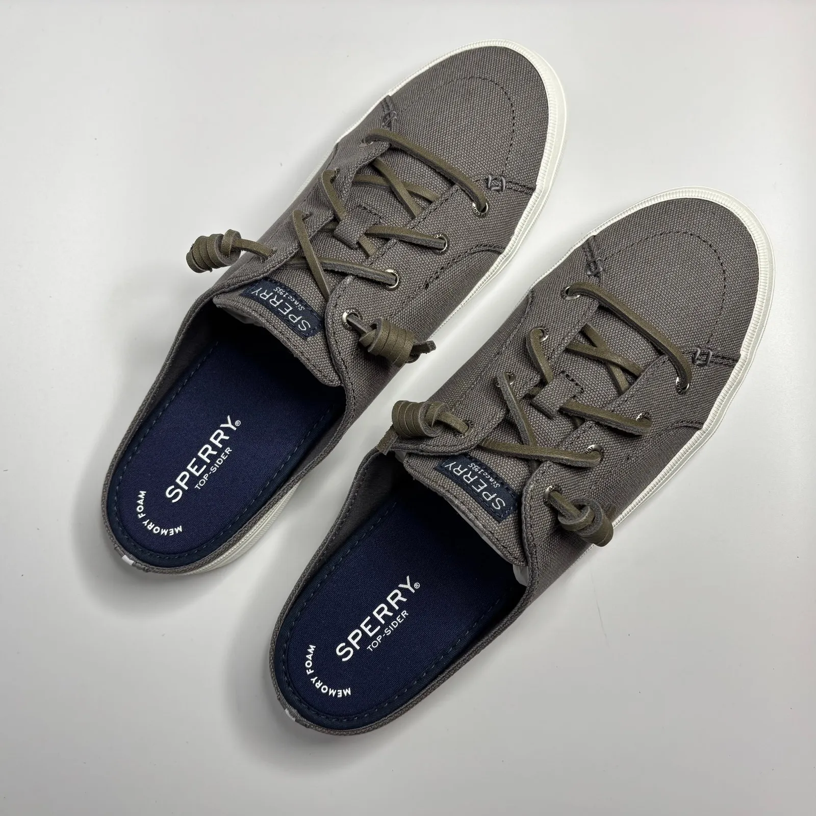 Sperry Crest Vibe Mule Sneaker in Grey Canvas - Image 8