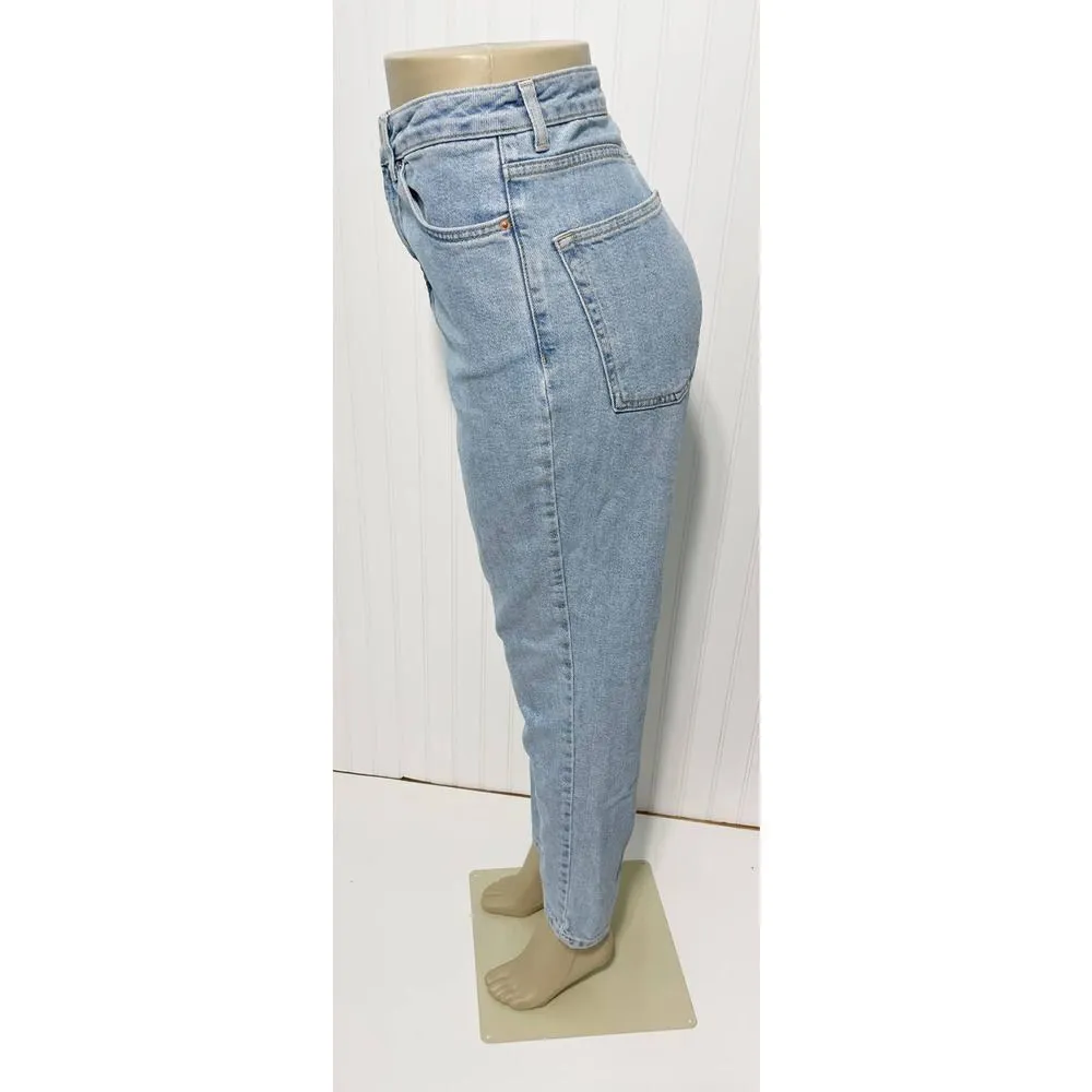 Topshop Premium Mom Jeans High‎ Rise High Waisted Light Wash Denim Blue 32 x 32 - Image 14
