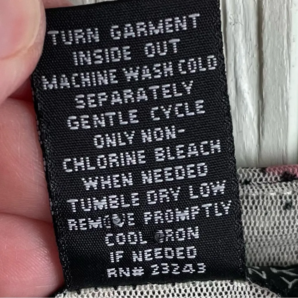 Vintage Y2K New York & Company Mesh Floral Long Sleeve Top Size XL Whimsigoth Black - Image 7