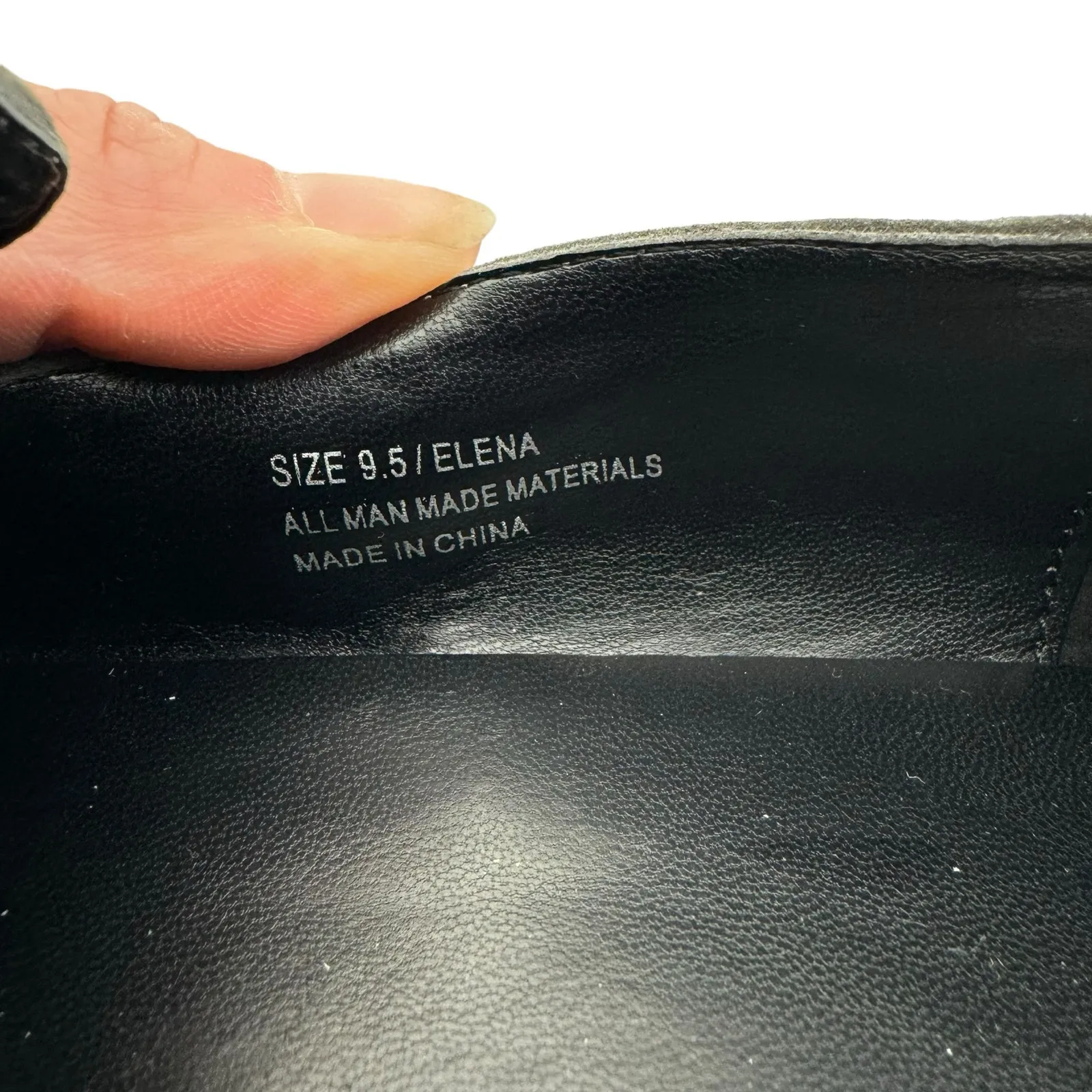 Jane And‎ The Shoe NWOT Elena Gray Metal Suede Studded Slip On Loafers Size 9.5 - Image 7