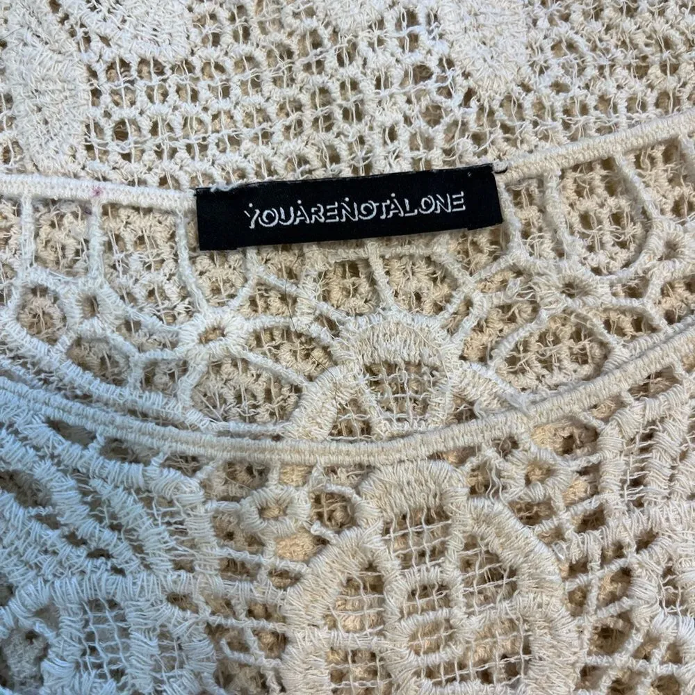 You Are Not Alone Crochet Sweater Size M - Image 5