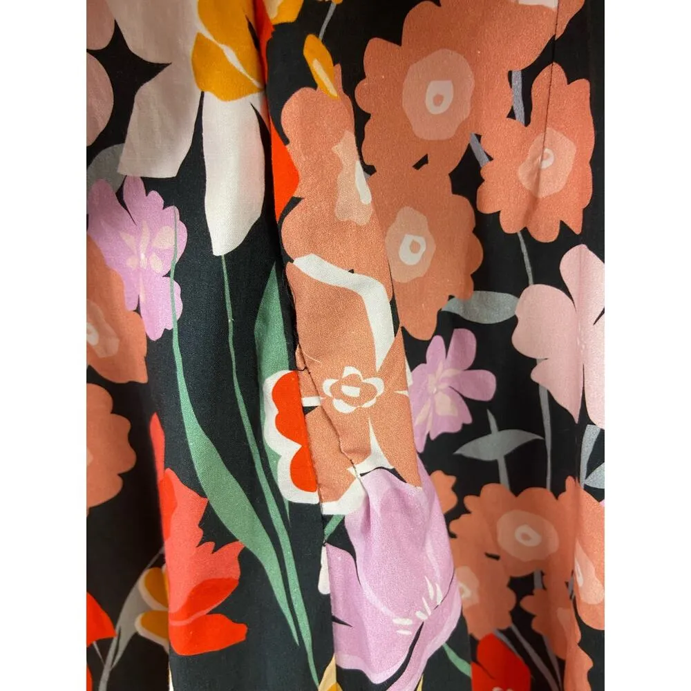 SAYLOR Size Jumpsuit Black Orange Cotton Floral Sleeveless XS - Image 3