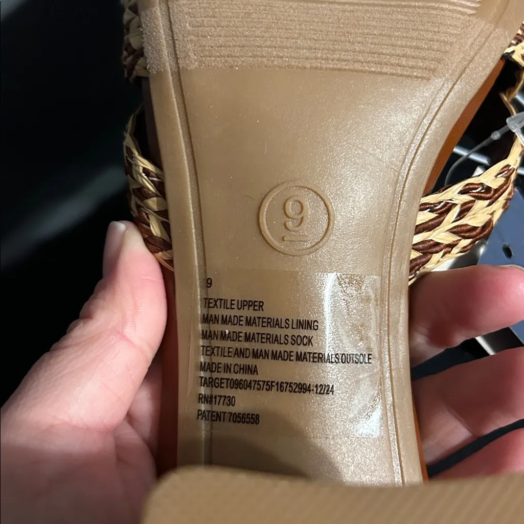 Nwt Women's Aaliyah Raffia Strappy Knot Sandal Heels - Universal Thread size 9 - Image 9