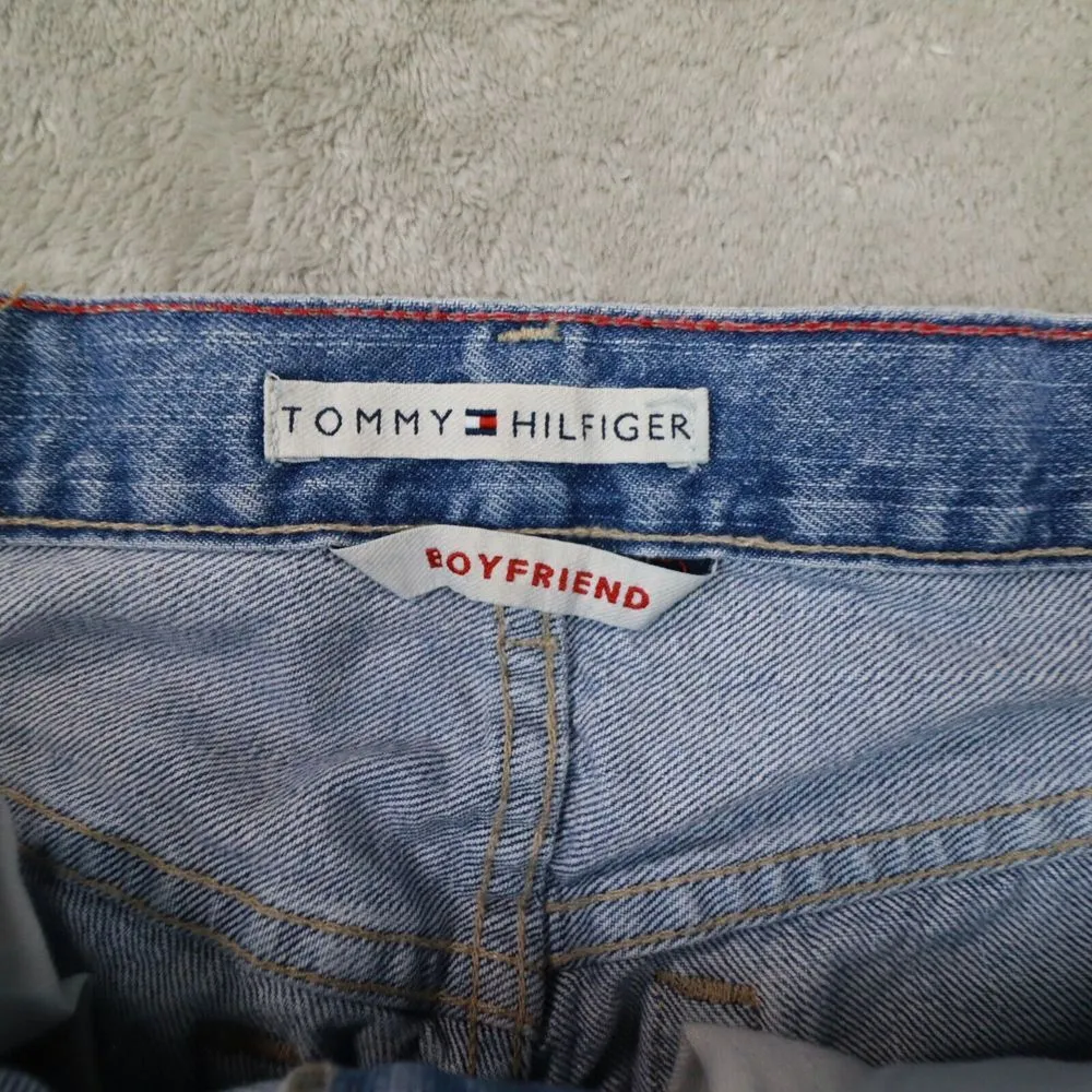 TOMMY HILFIGER Women's Blue Boyfriend Denim Jeans Mid-Rise‎ size 30 - Image 6