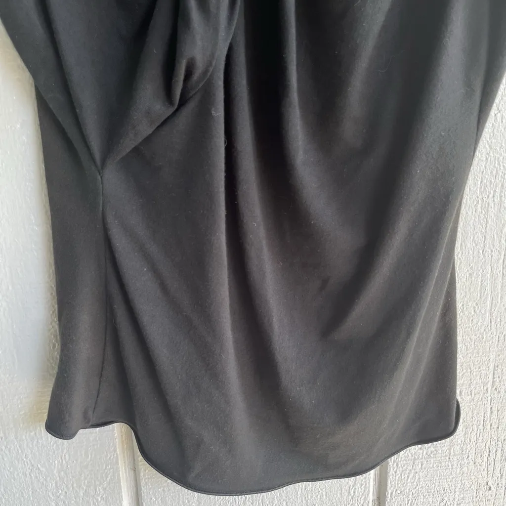 Armani Collezioni Twist Front Draped Jersey Tank Sleeveless in Black Size 12 - Image 4