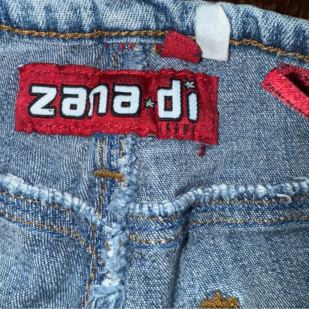 Zana Di  Womens Size 20 Blue Mid Rise Cropped Capri Med Wash Cotton Spandex - Image 6